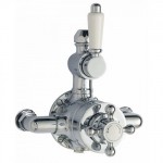 Premier Chrome Bathroom Twin Exposed Traditional Thermostatic Shower Mixer Valve