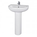 Premier Ivo 550mm Basin 1 Tap Hole and Full Pedestal