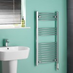 Kudox – Chrome Curved Thermostatic Electric Towel Rail 1000mm x 500mm