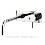 Crosswater Kai Lever Wall Mounted Basin Tap Set With Plate