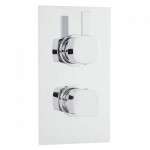 Ultra Muse Twin Thermostatic Shower Valve with Diverter (Rectangular Plate)