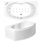 Phoenix Corsica Bow Fronted Bath with Whirlpool and Airpool  1700mm x 970mm