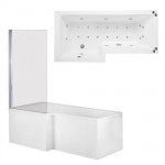 Phoenix Qube 1700mm Shower Bath LH with Whirlpool and Airpool