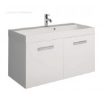 Bauhaus Design 1000mm White Vanity Unit with 1th Inset Basin
