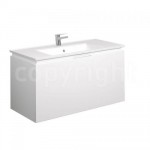 Bauhaus 1000mm Vanity Unit Single Drawer White Gloss with 1TH Basin