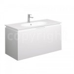 Bauhaus 1000mm Vanity Unit Single Drawer White Gloss with 1TH Basin