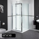 Aqualux Shine 760mm Bi-Fold Shower Door &amp; Side Panel