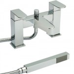 Ultra Embrace Deck Mounted Bath Shower Mixer with shower kit and wall bracket