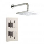 Milano Twin Thermostatic Concealed Shower with Overhead Shower