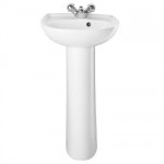 Twyford Galerie 45cm Cloakroom Basin 1TH and Pedestal