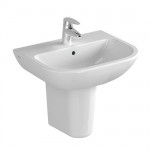 Vitra S20 Cloakroom Washbasin 50cm 1TH with Semi Pedestal
