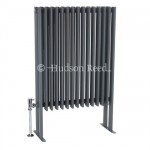 Hudson Reed Anthracite Fin Floor Mounted Double Panel Radiator 900mm x 570mm