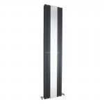 Hudson Reed Sloane – Anthracite Double Panel Designer Radiator with Mirror 1800mm x 381mm