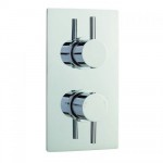 Ultra Pioneer Twin Concealed Thermostatic Shower Valve Round Handles – Chrome Plated Brass Trimset