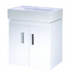 Premier Checkers 450mm Wall Mounted Gloss White Vanity Unit