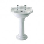 Phoenix Balmoral 530mm 2TH Cloakroom Round Basin and Pedestal