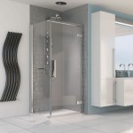 Aqualux 800mm x 800mm AQUA 8 Hinge Pivot Shower Door and Side Panel