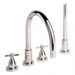 Twyford Rival 4 Hole Bath Shower Mixer with Swivel Spout