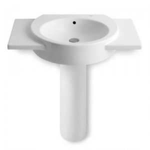 Premier Asselby Medium Basin and Full Pedestal 1 Tap Hole 600mm Wide