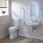Premier White Doc M Pack Disabled Bathroom Toilet, Basin and Grab Rails