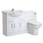 Milano 750mm White Gloss Furniture Sink &amp; Toilet Set