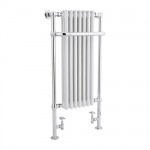 Hudson Reed Marquis – Chrome &amp; White Traditional Column Heated Towel Rail 1130mm x 553mm