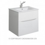 Bauhaus Glide II 500mm Vanity Unit with Inset 1TH Basin White Gloss