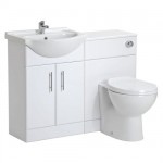 Premier 550mm White Gloss Furniture Sink &amp; BTW Toilet Unit