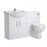 Milano 650mm White Gloss Furniture Sink &amp; Toilet Set