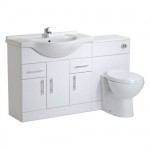 Premier 850mm White Gloss Furniture Sink &amp; BTW Toilet Unit