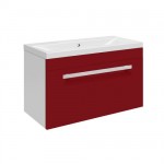 Ultra Design High Gloss Red 600mm Wall Mounted Vanity Unit