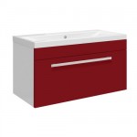 Ultra Design High Gloss Red 800mm Wall Mounted Vanity Unit