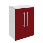 Ultra Design High Gloss Red 600mm Floor Standing Vanity Unit