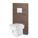 Hudson Reed 500mm Mid Sawn Oak Back To Wall Slimline WC Unit, Cistern &amp; WC Pan With Seat