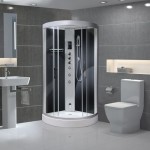 Milano Alto 90 Quadrant Steam Shower Cabin 900x900mm Carbon Black