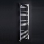 Phoenix Gina – Chrome Curved Ladder Style Heated Towel Rail (Pre-filled all electric) 800mm x 500mm
