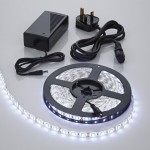 Biard&amp;#174; 5 Metre 5050 White LED Bathroom Strip Light Kit Waterproof with Power Supply – 300 LEDs