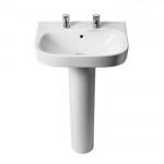 Roca Debba 450 x 370mm Basin 2TH with Full Pedestal