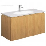 Bauhaus 1000mm Vanity Unit Single Drawer Spanish Oak with 1TH Basin
