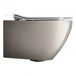 Bauhaus Svelte Platinum Wall Hung WC &amp; Soft Close Wrap Over Seat White