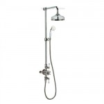 Crosswater Belgravia Multifunction Shower Valve with slide rail and handset and 8&amp;quot; fixed head Nickel