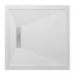Simpsons 900 x 900mm Square Stone Resin Shower Tray With Linear Waste 25mm