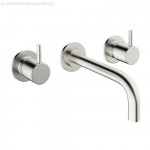 Crosswater Mike Pro Basin 3 Hole Set – Brushed Stainless Steel