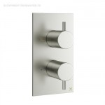 Crosswater Mike Pro Double Outlet Thermostatic Bath Shower Valve – Brushed Stainless Steel