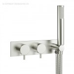 Crosswater Mike Pro Double Outlet Thermostatic Shower Valve With kit – Brushed Stainless Steel