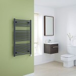 Milano Brook Electric – Anthracite Curved Heated Towel Rail 1000mm x 600mm