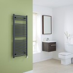 Milano Brook Electric – Anthracite Curved Heated Towel Rail 1200mm x 500mm