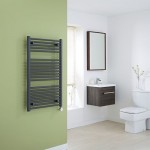 Milano Brook Electric – Anthracite Flat Heated Towel Rail 1000mm x 600mm