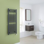 Milano Brook Electric – Anthracite Flat Heated Towel Rail 1200mm x 500mm