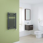 Milano Brook Electric – Anthracite Flat Heated Towel Rail 800mm x 500mm